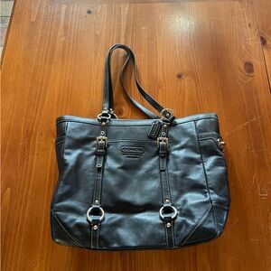 Vintage Black Leather Coach Purse